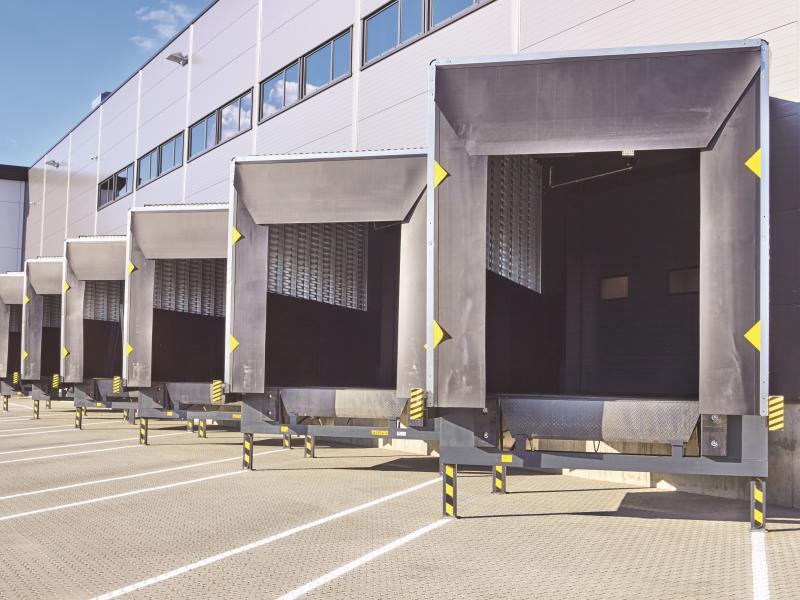 Loading docks in metal outdoors.