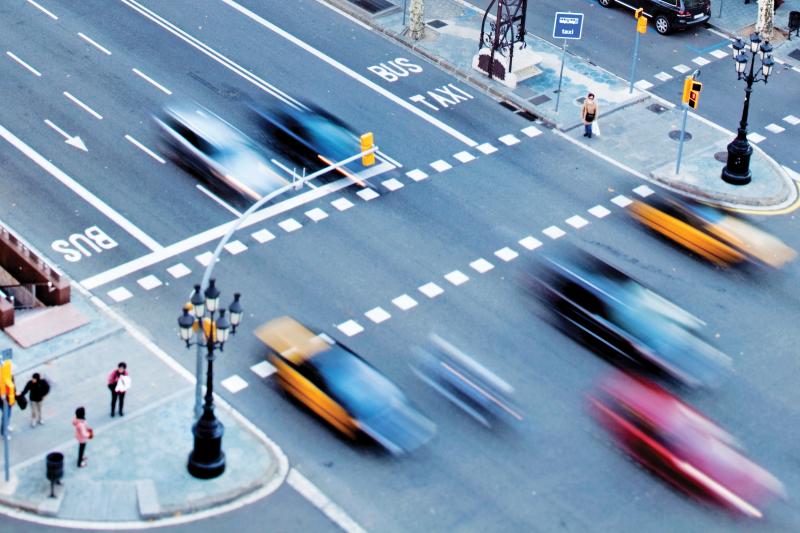 busy traffic on a city street