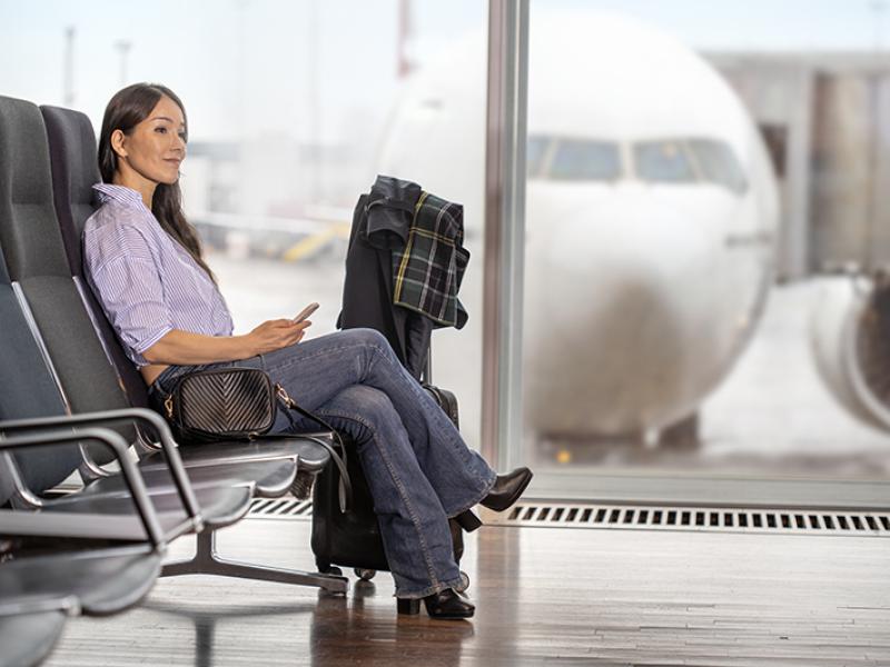 Person waiting at gate